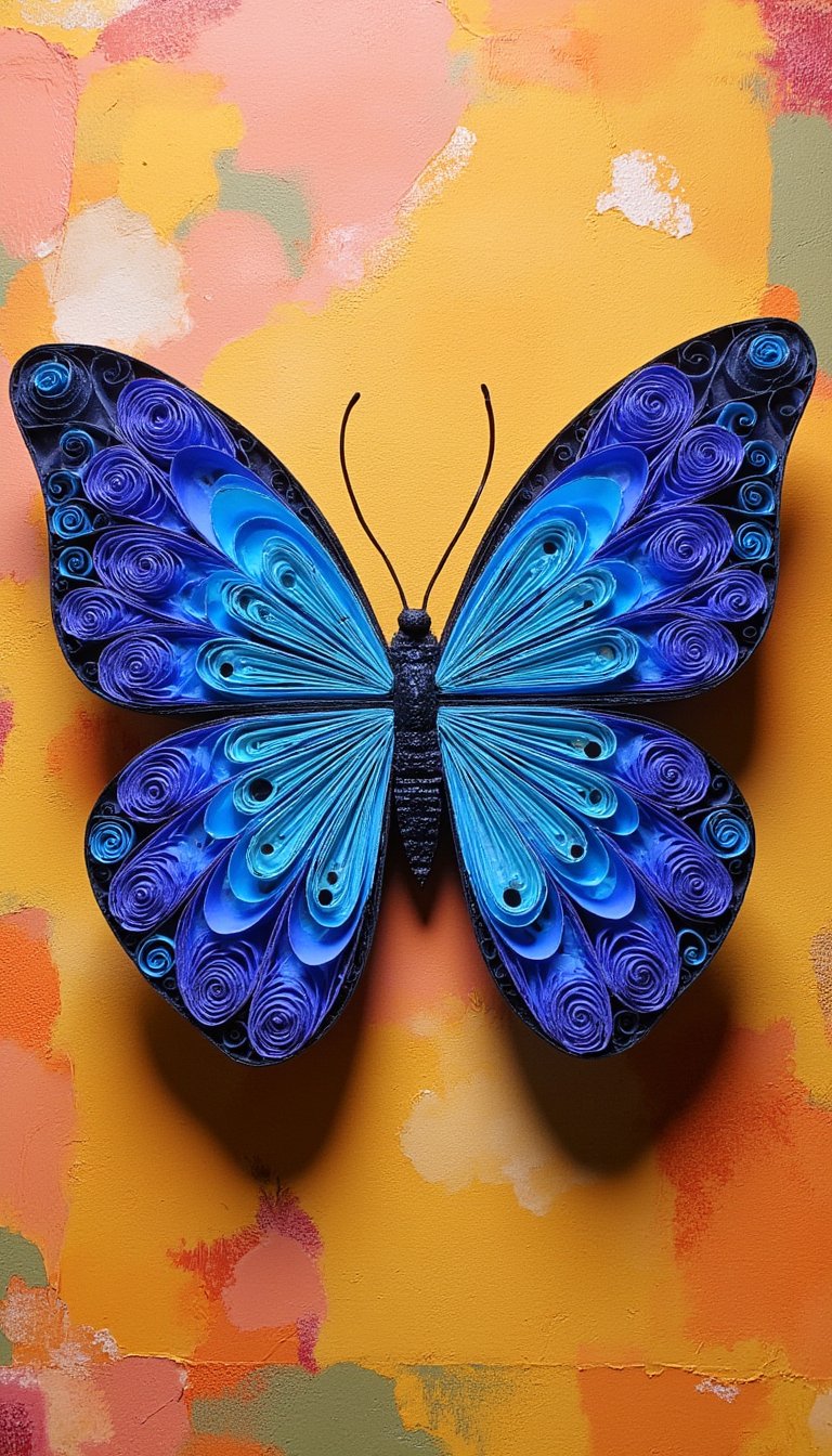 22. Mixed Media Butterfly on Canvas