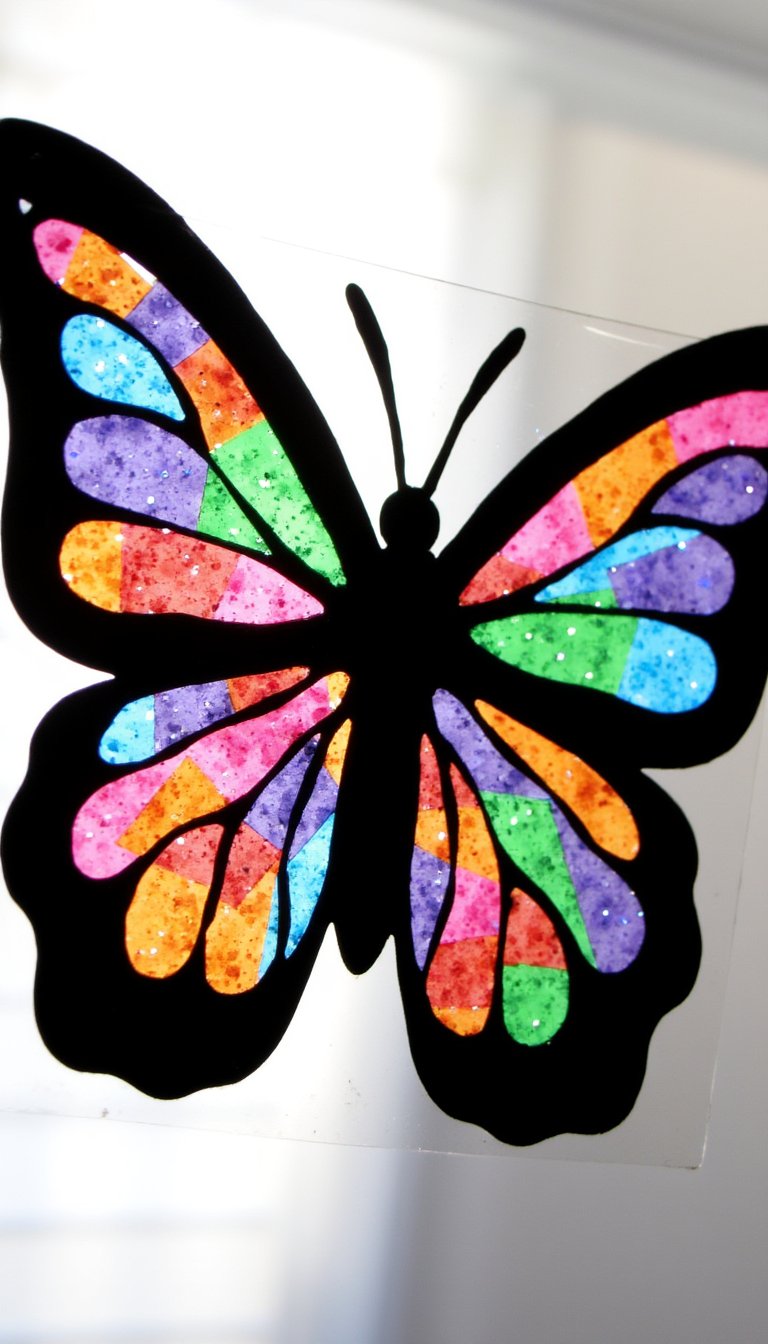 20. Butterfly Suncatcher with Contact Paper