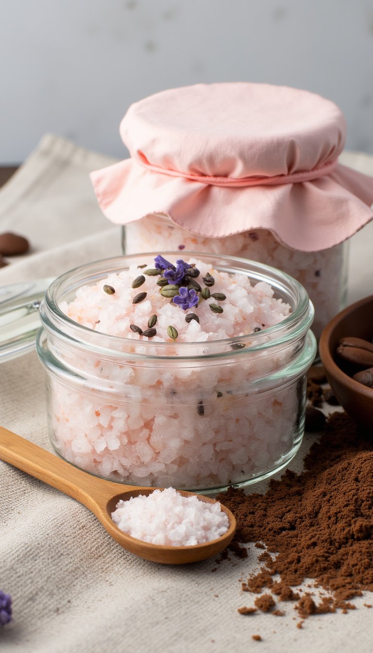 4. A Luxurious Bath Salt & Scrub Bundle