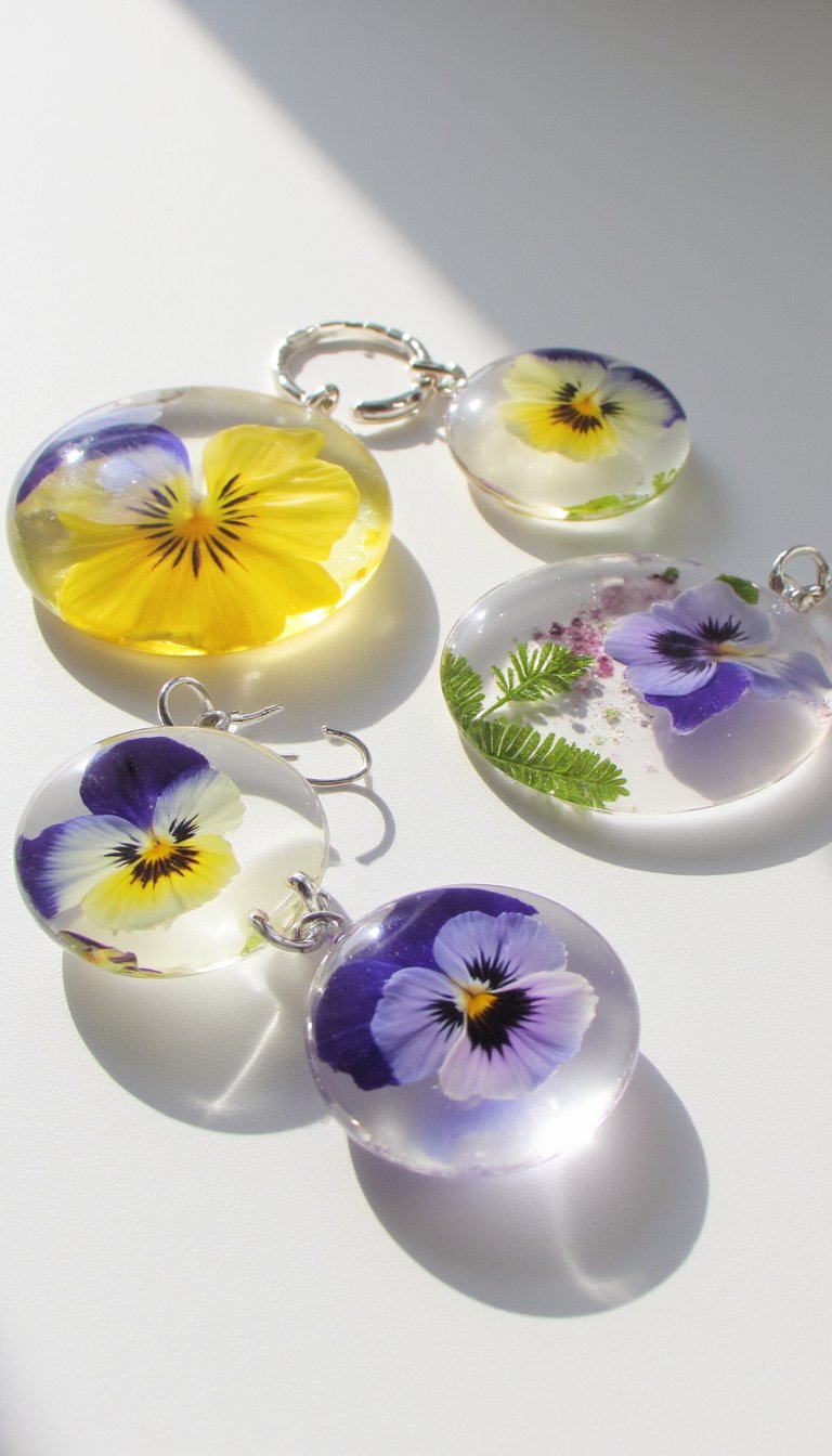 1. Pressed Flower Resin Jewelry