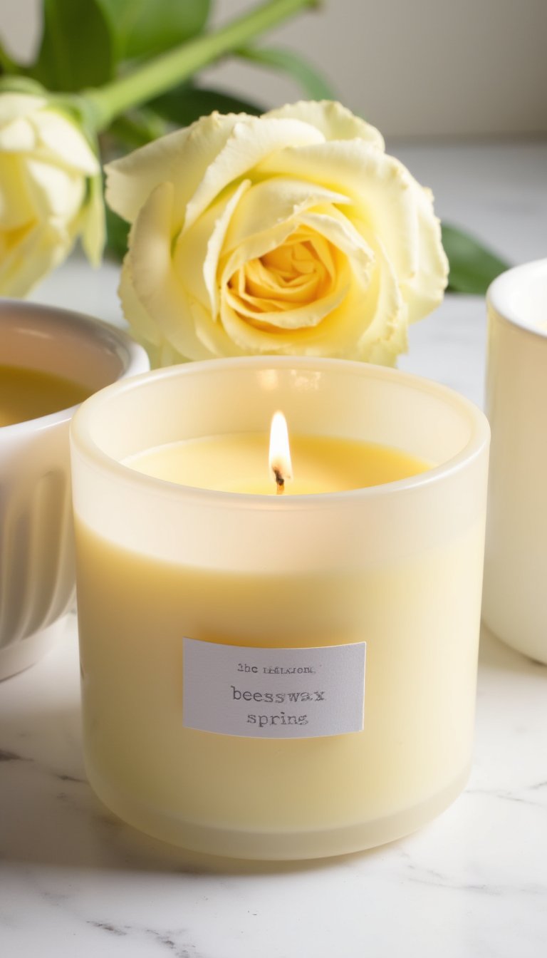 4. Scented Beeswax Spring Candles