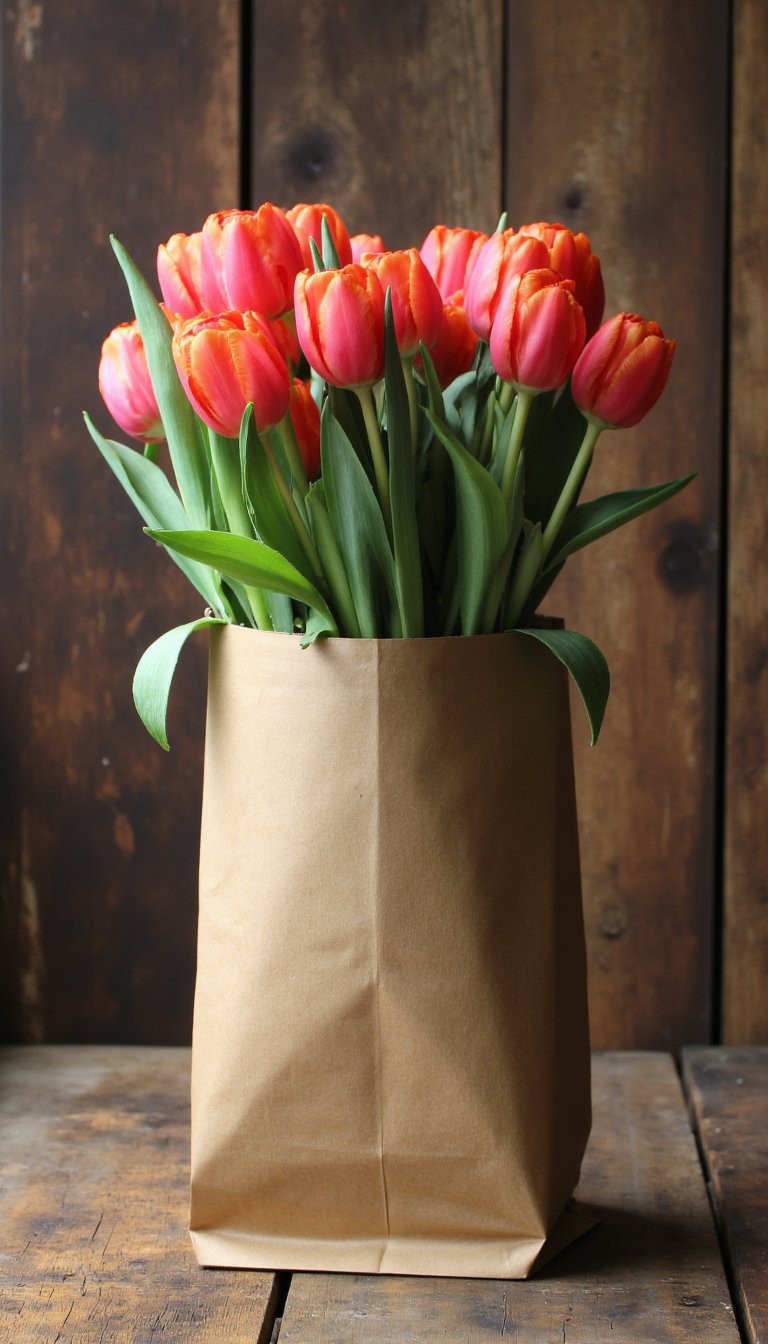 10. Paper Bag Tulips