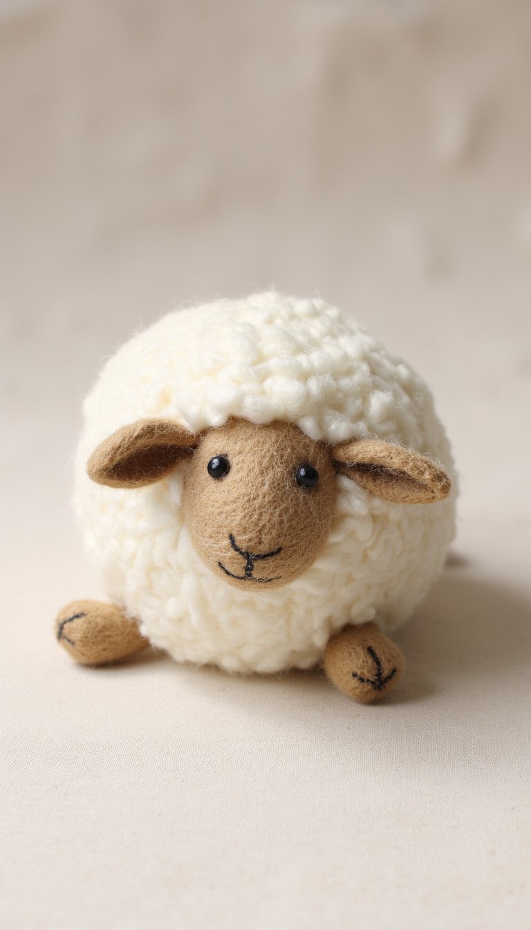 8. Felted Wool Dryer Ball Sheep