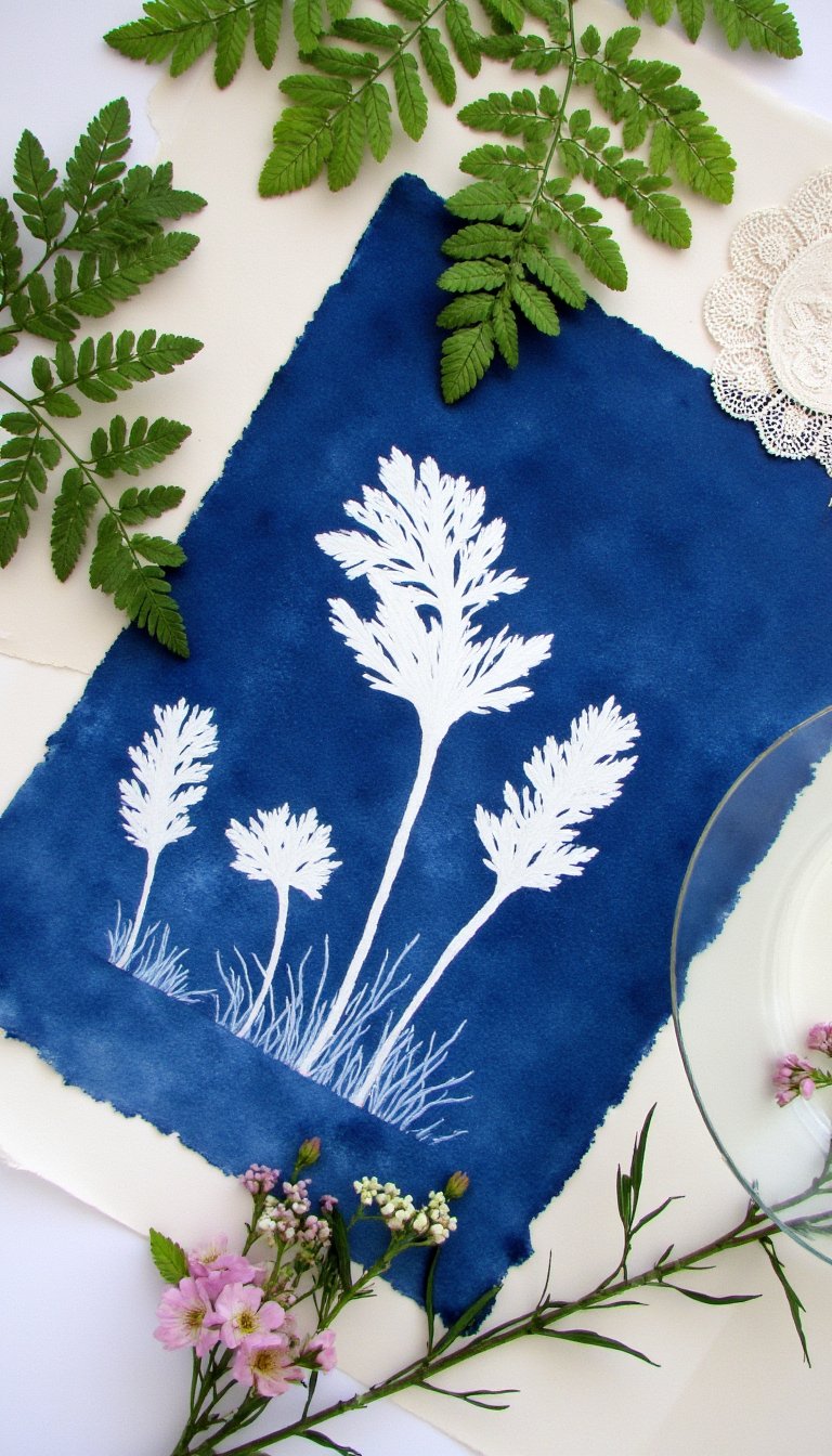 6. Botanical Sun Prints (Cyanotypes)