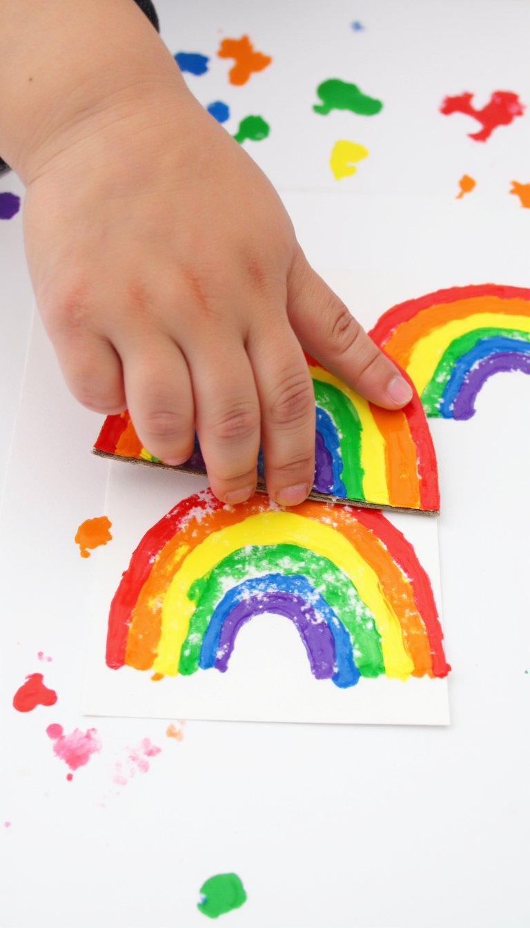 7. Toilet Roll Rainbow Stampers