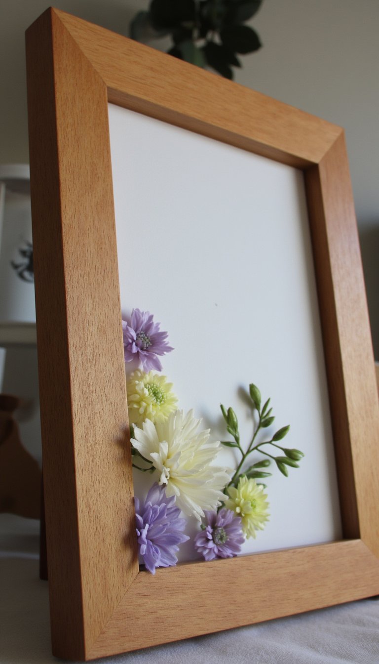 20. Flower-Embellished Picture Frame