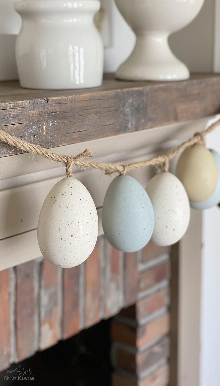 3. Neutral & Speckled Egg Garland