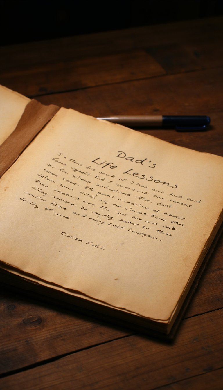 13. A "Dad's Life Lessons" Handwritten Book