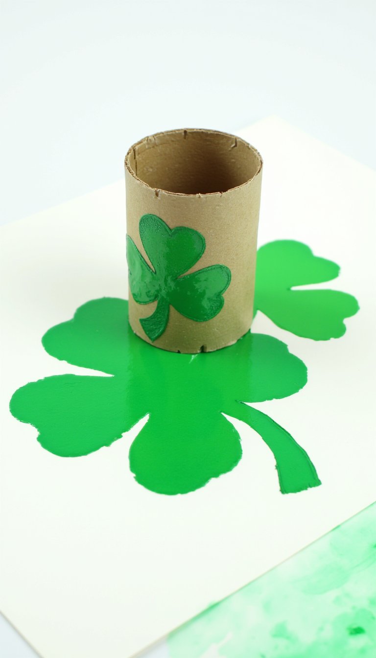 5. Toilet Paper Roll Shamrock Stamp