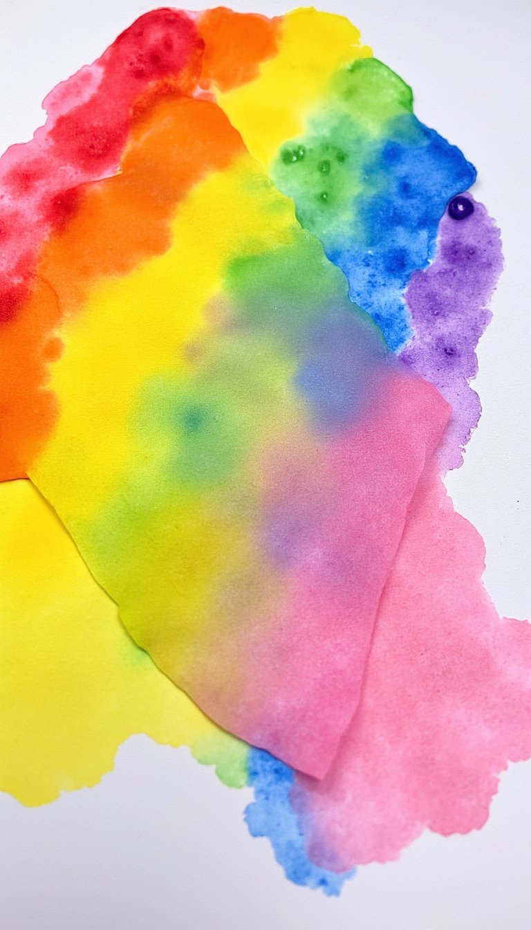 17. Rainbow Bleeding Tissue Paper Art