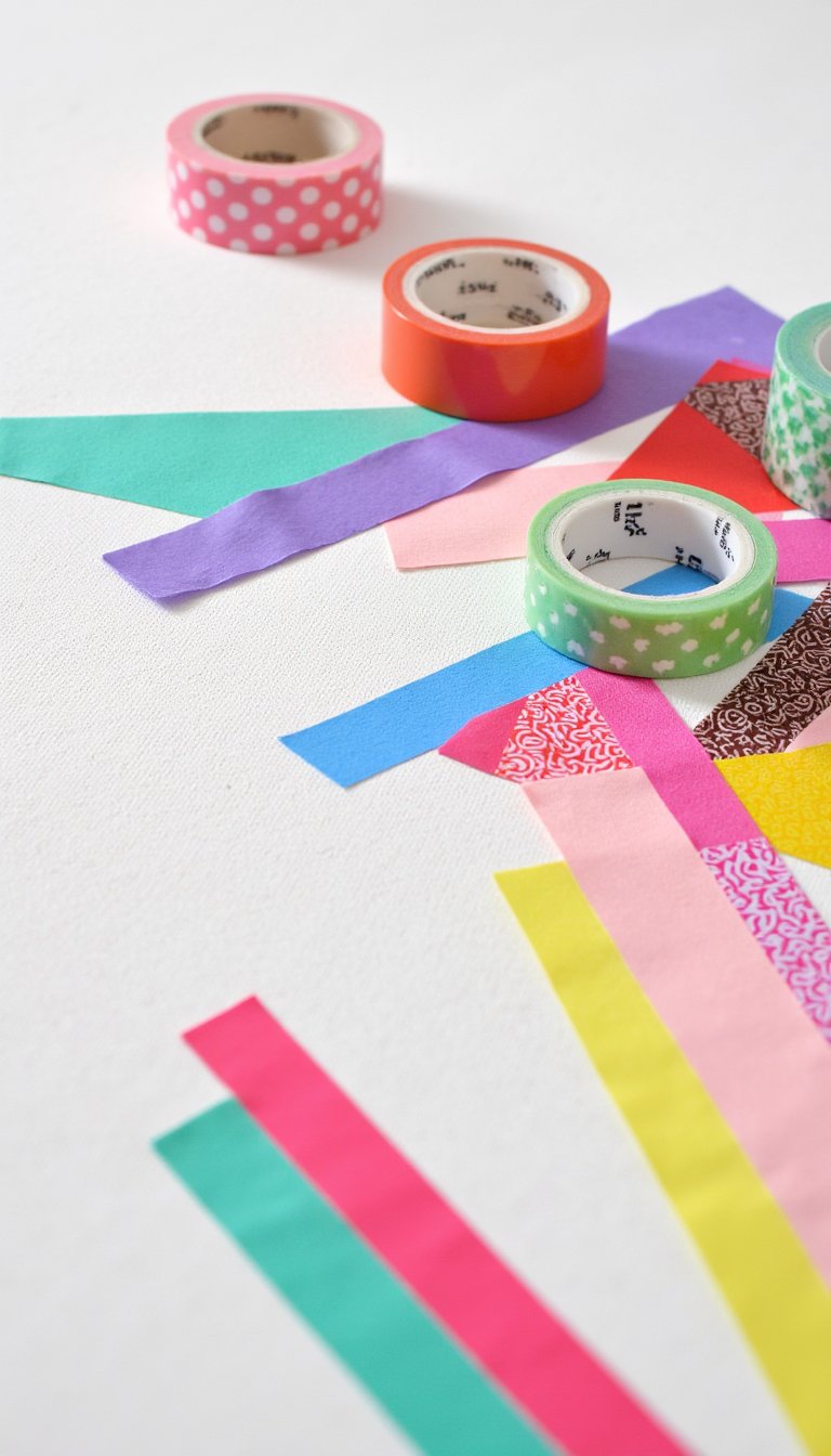 24. Washi Tape Abstract Canvas