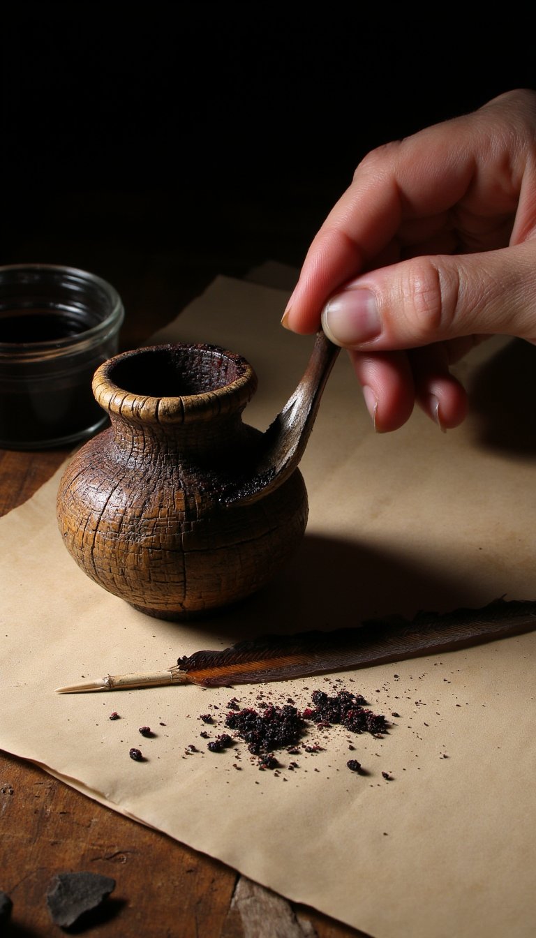 14. Homemade Ink & Quill Writing