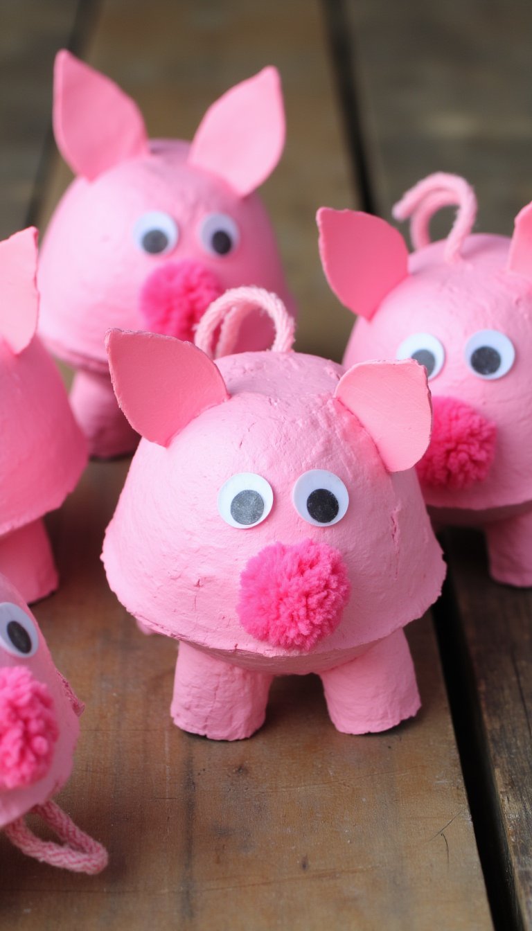 4. Egg Carton Pigs That Actually Snort