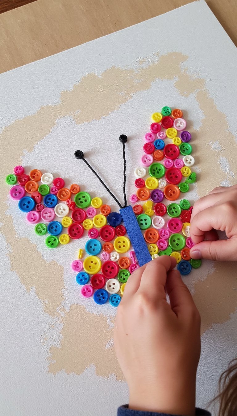 26. Button Butterfly Art