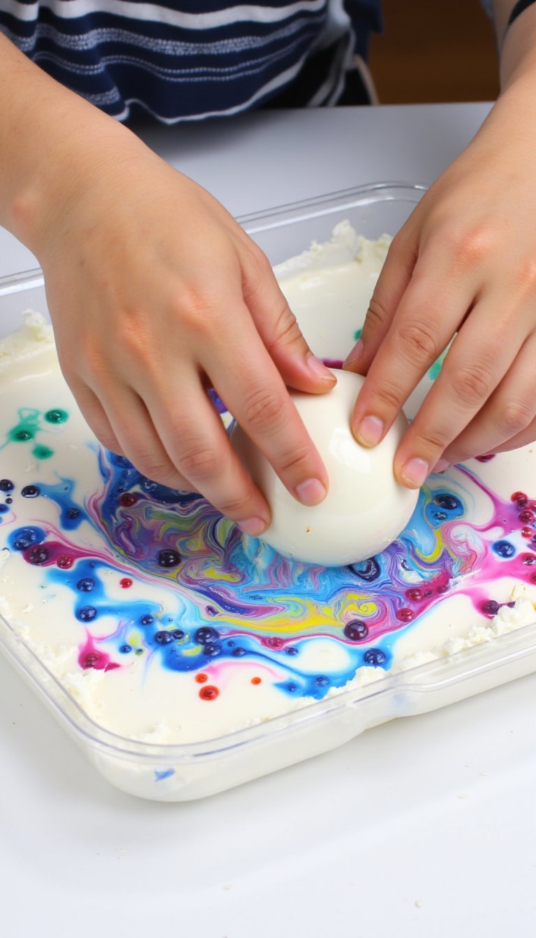 12. Shaving Cream Egg Marbling
