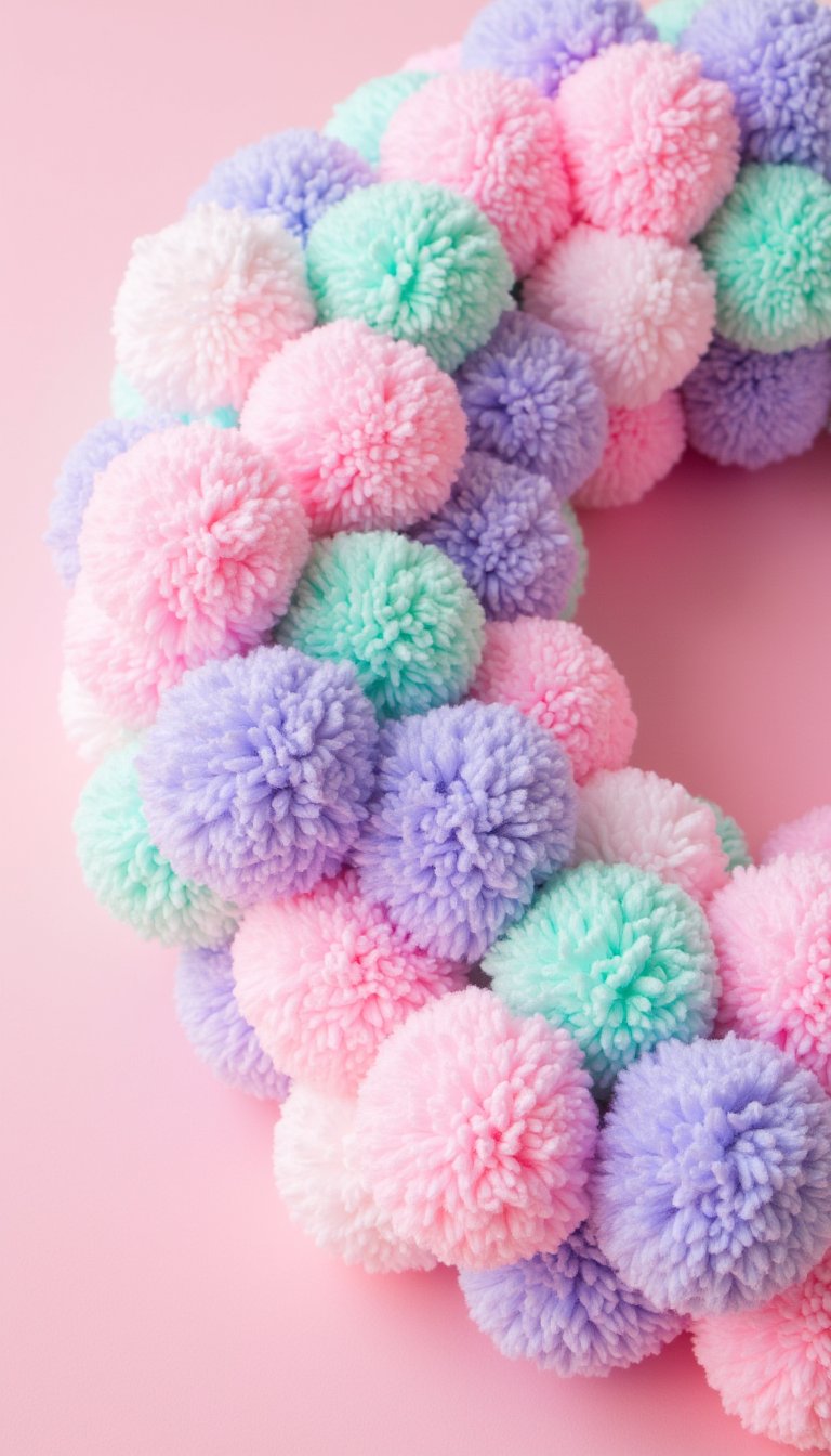 15. The Playful Pom-Pom Wreath