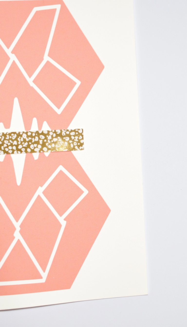 13. Geometric Stencil & Washi Tape Card