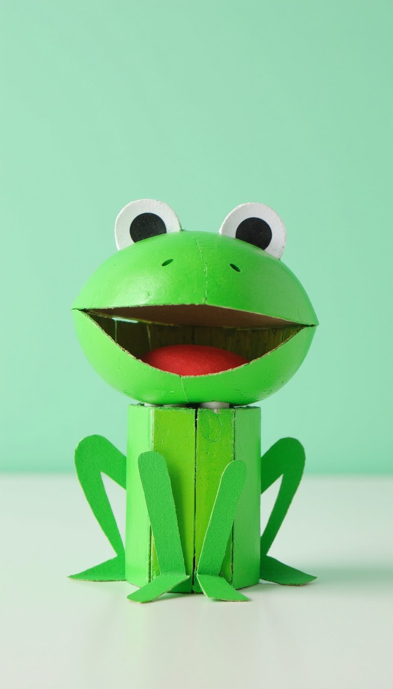 18. Clothespin Frog Puppets