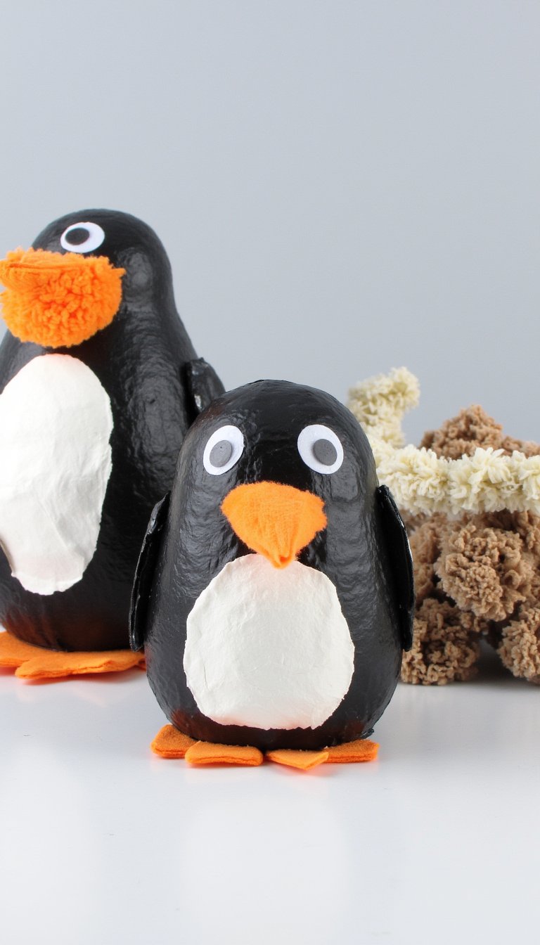 13. Egg Carton Penguin