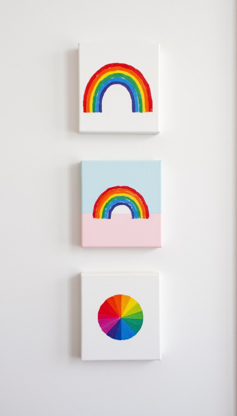 7. Mini Rainbow Series on Small Canvases