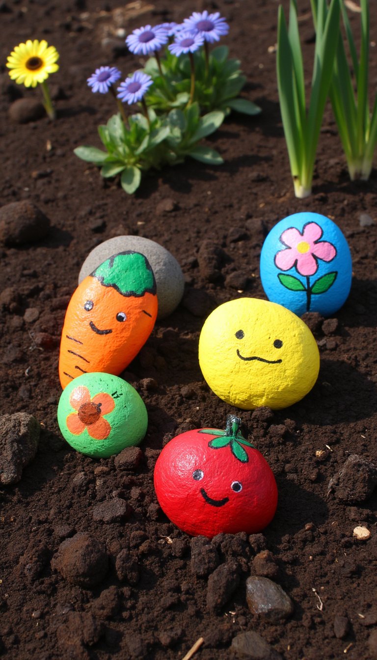 11. Painted Rock Garden Markers
