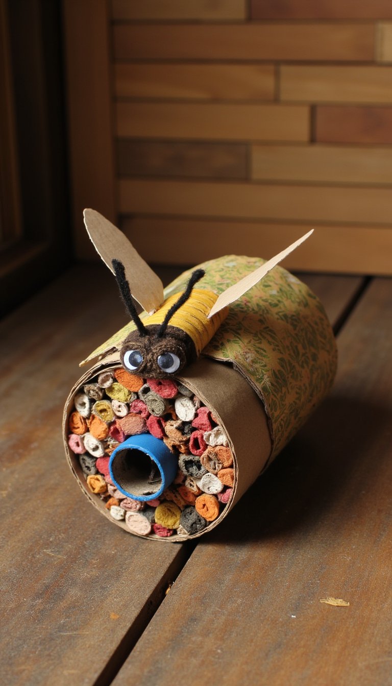 1. DIY Toilet Roll Bee Hotel