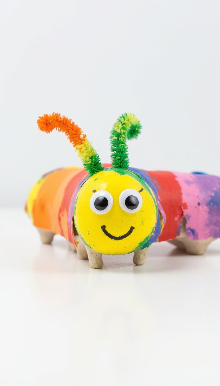 2. Wiggly Egg Carton Caterpillar