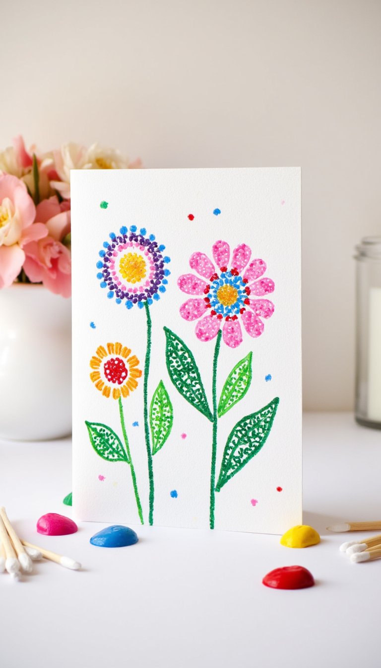 14. Q-Tip Dot Painting Card