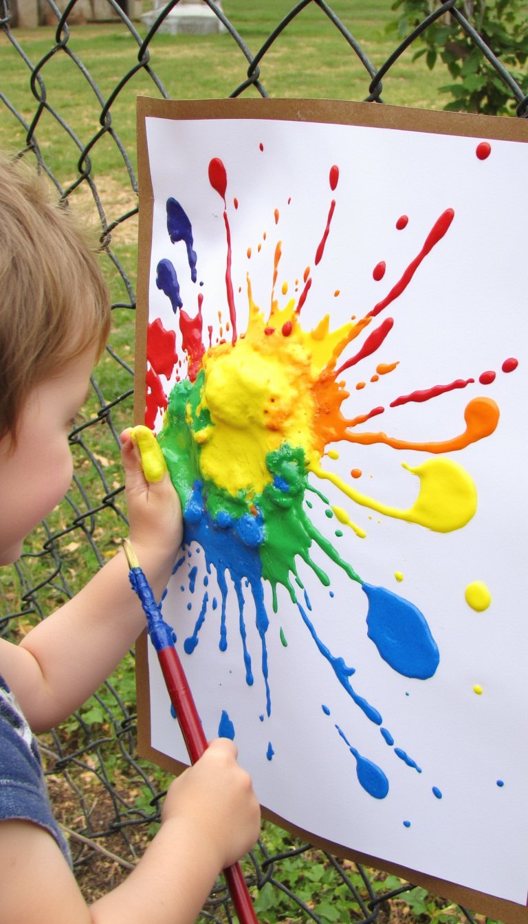 3. Rainbow Splat Painting