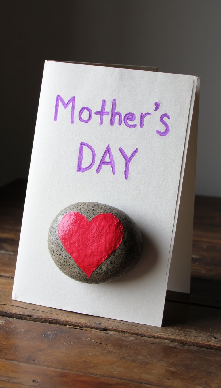 10. Painted Rock Paperweight Card