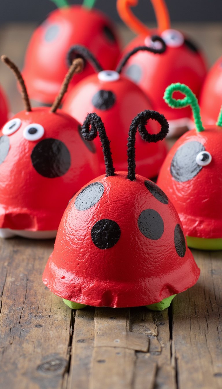 4. Egg Carton Ladybug Creepy-Crawlies
