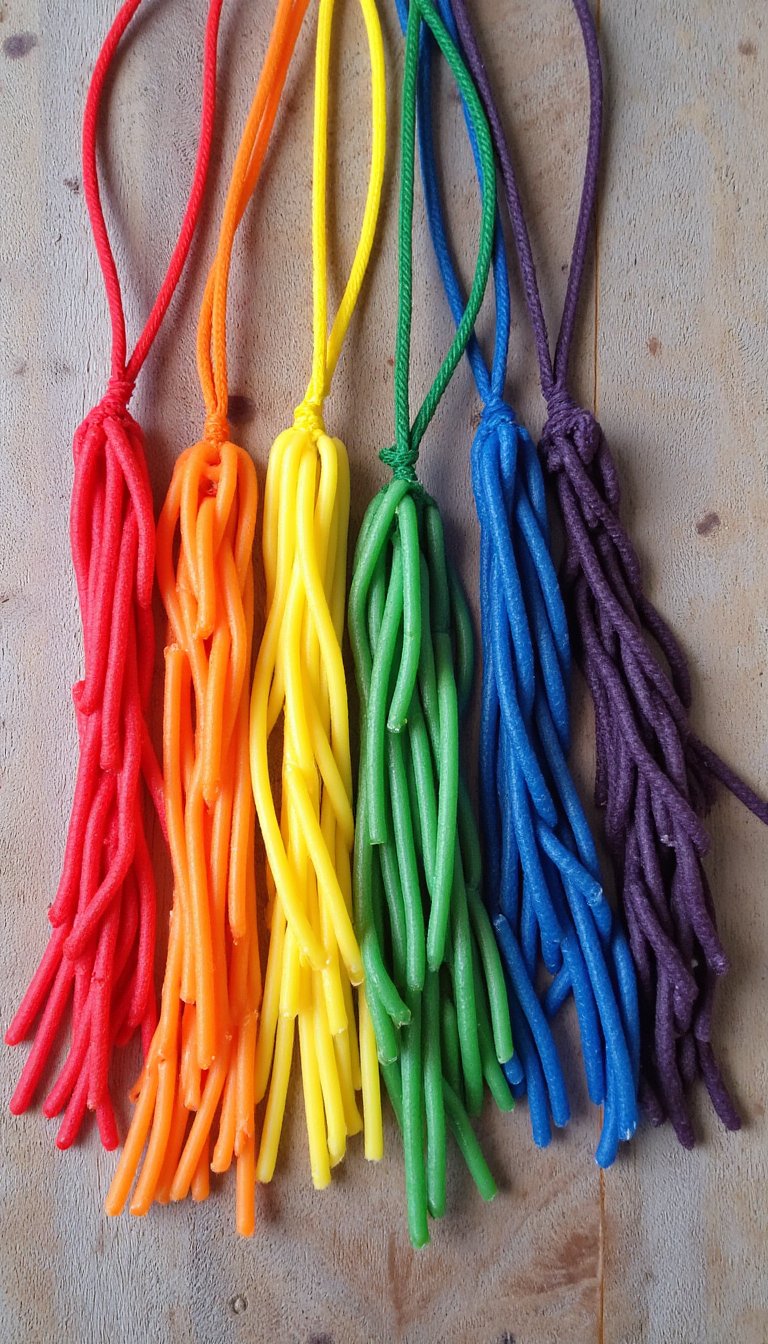 10. Rainbow Pasta Necklaces