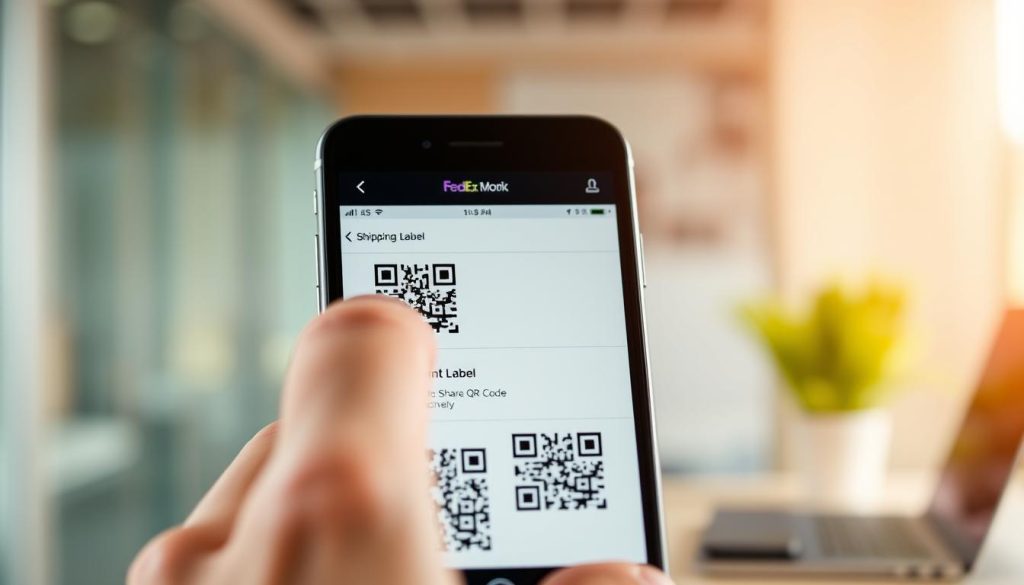 FedEx Mobile App QR Code Label Options