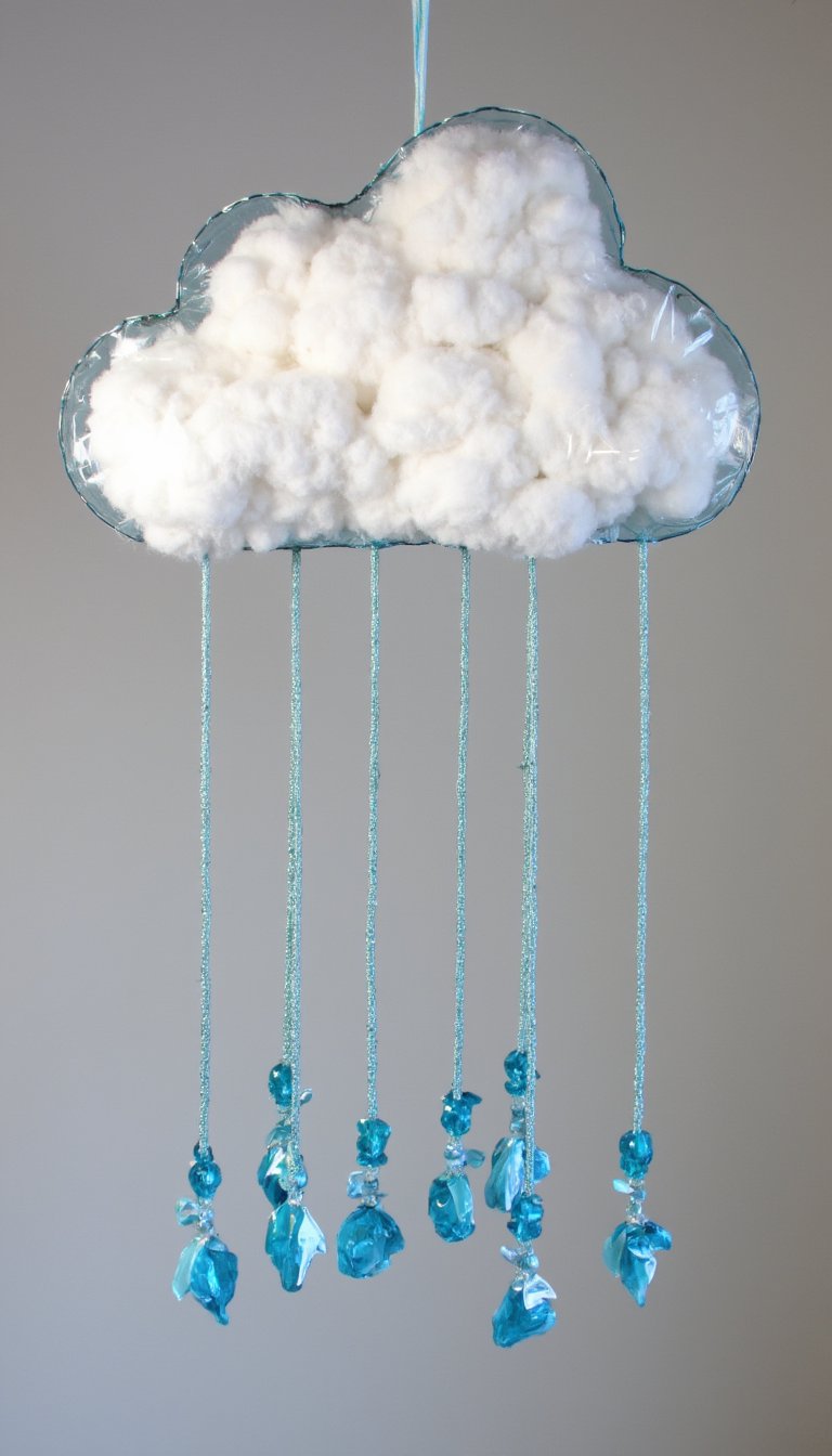 2. Upcycled Rain Cloud Mobile