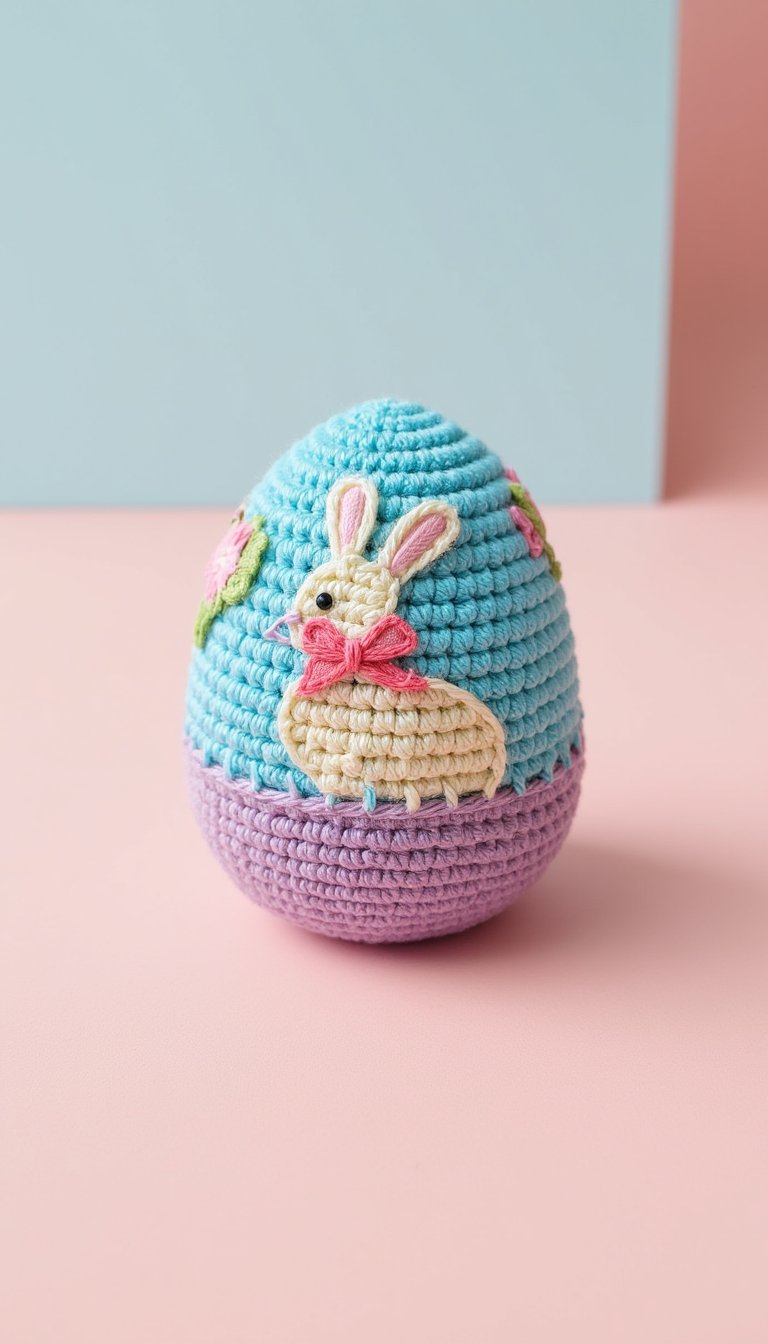 9. Cross-Stitch Crochet Egg Cover