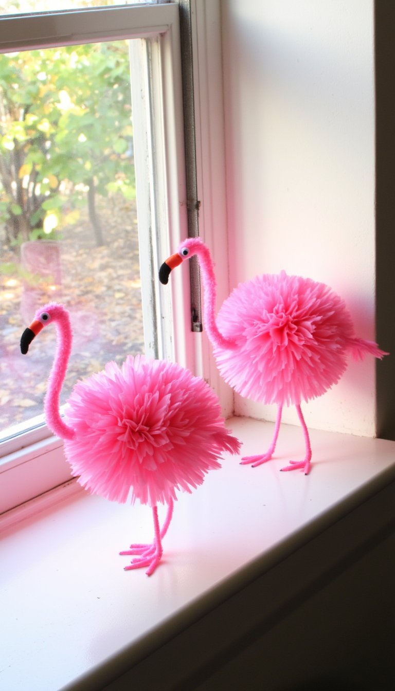 7. Coffee Filter Flamingos