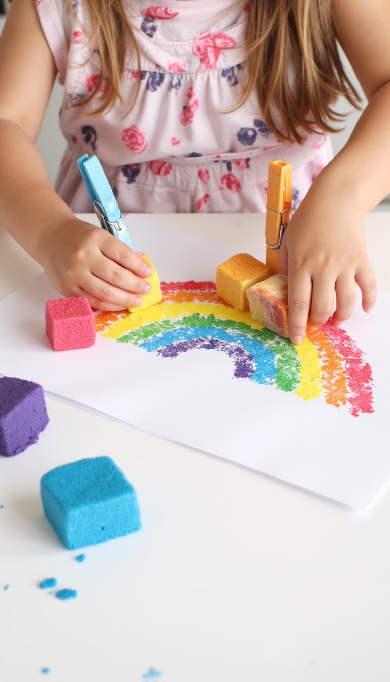 11. Melted Crayon Rainbow Sun Catchers