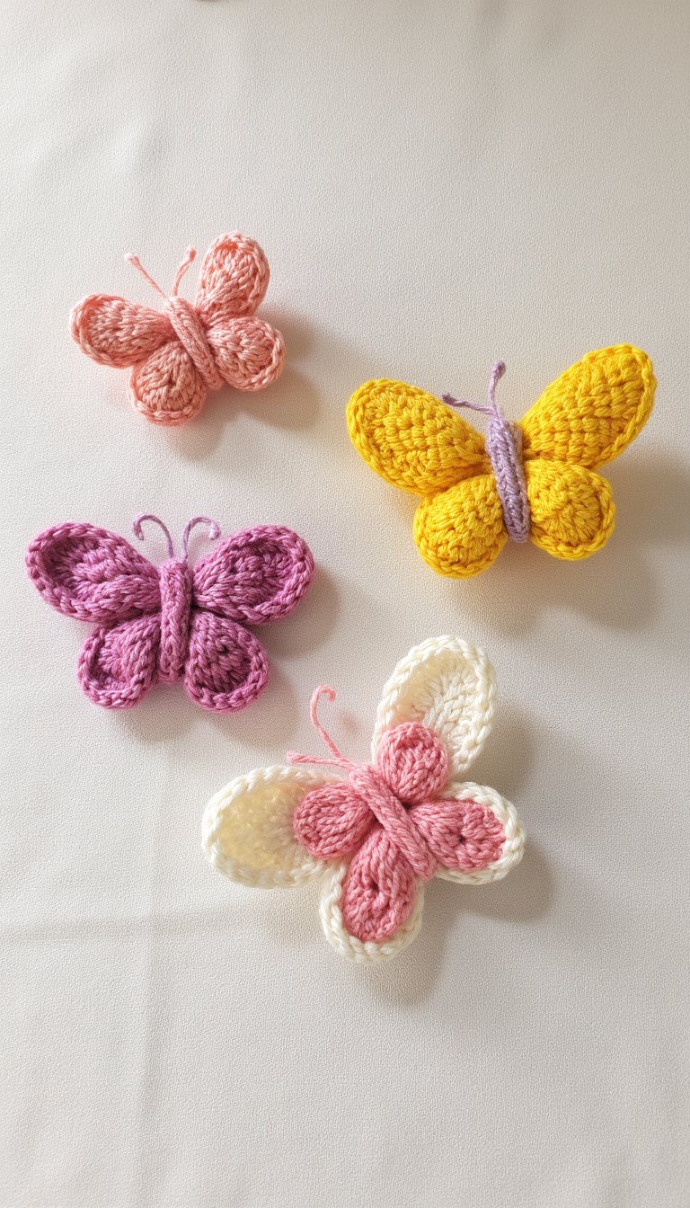 15. Crocheted or Knitted Butterflies