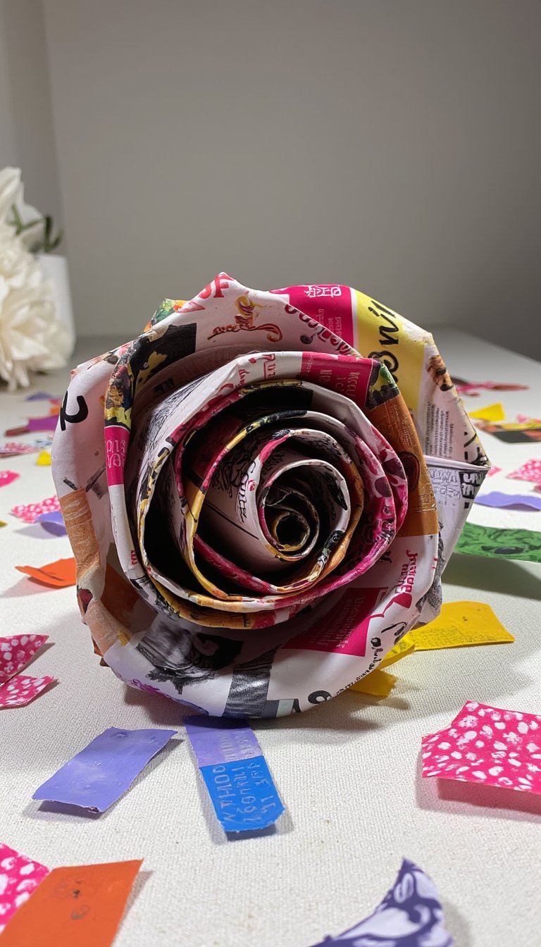 18. Magazine Page Rolled Roses