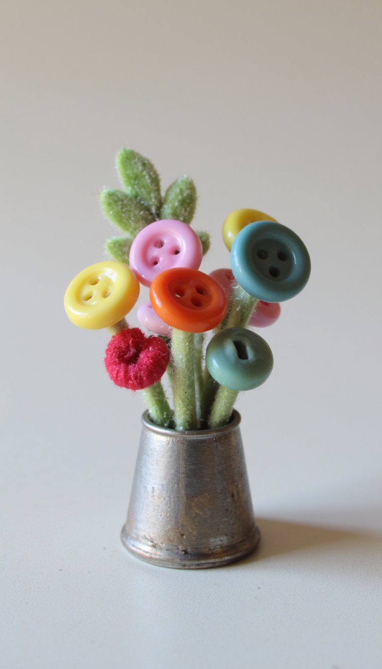 12. Button Posy in a Thimble
