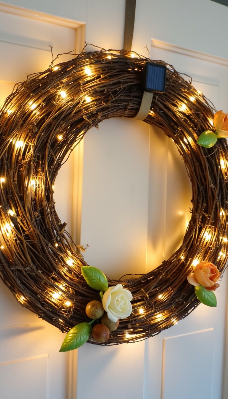10. Solar Light Wreath Accent
