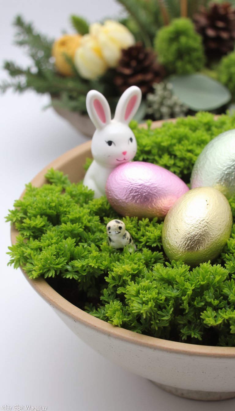 5. Moss and Mini Egg Centerpiece