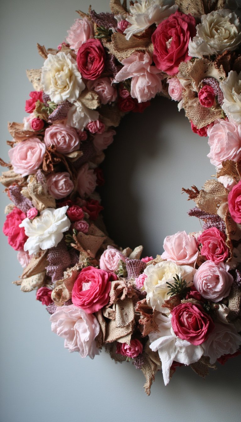 19. An Heirloom "Fabric Scrap" Rag Wreath