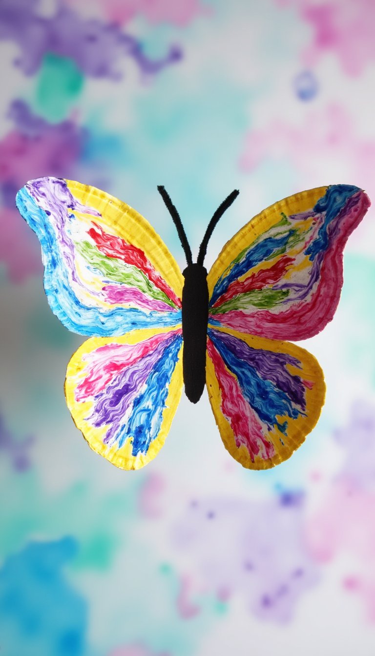 3. Paper Plate Swirling Symmetry Butterfly
