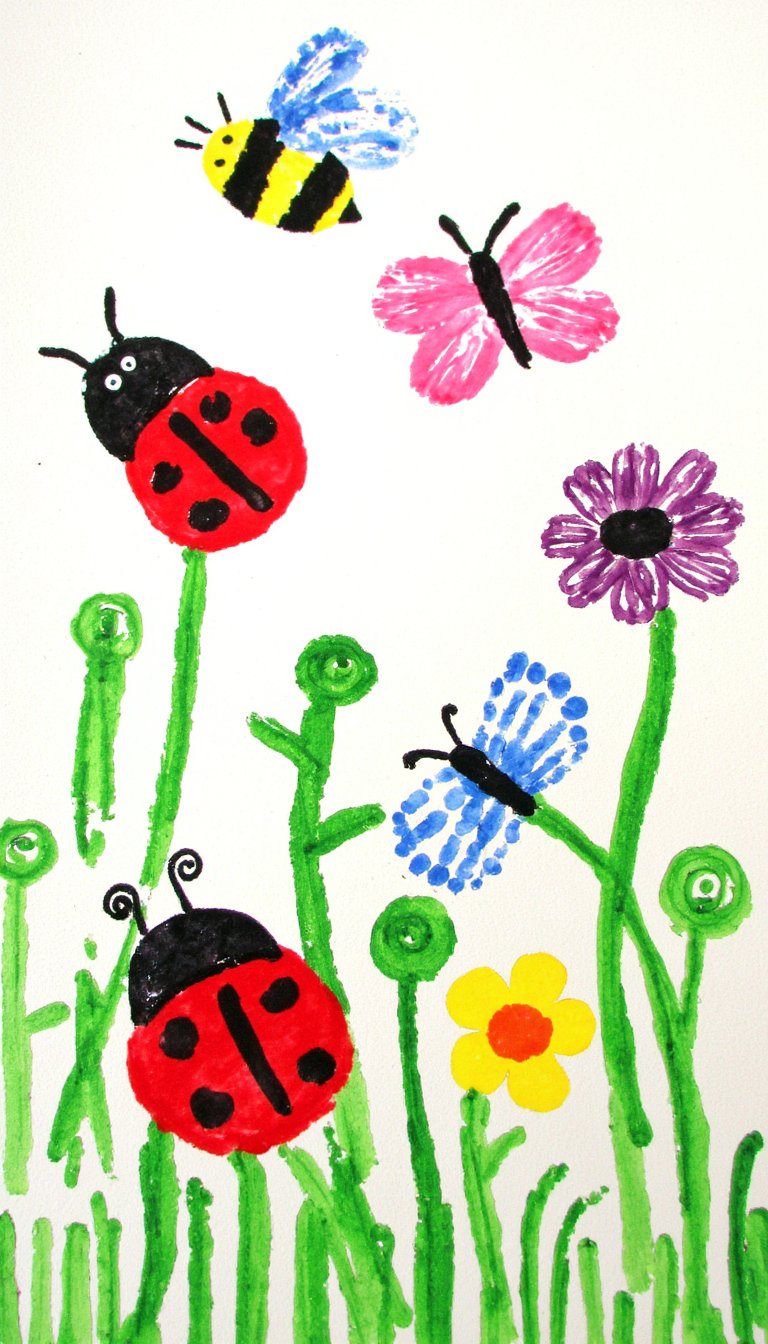 2. Thumbprint Bug Garden Card