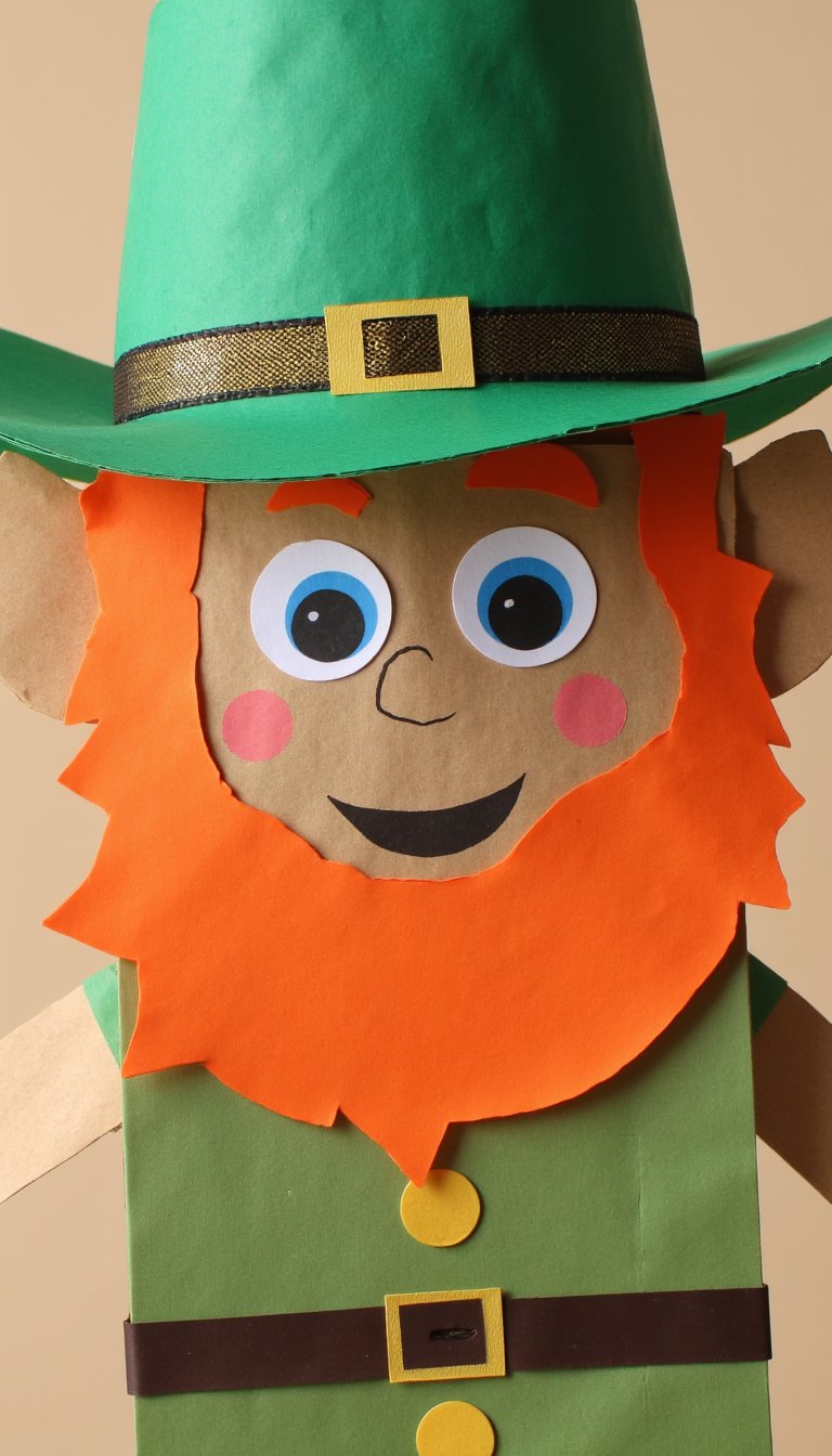 14. Paper Bag Leprechaun Puppet