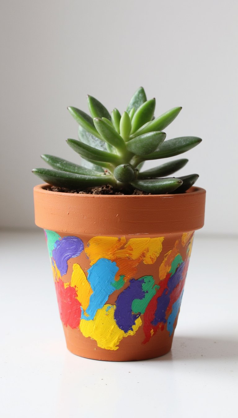 14. Painted Pot for a Plant