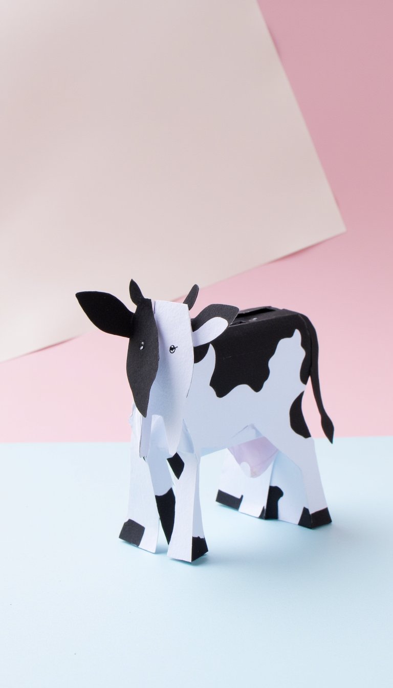 5. 3D Standing Paper Cow