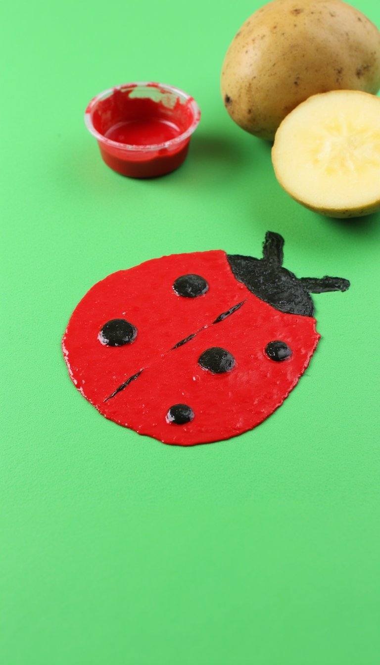 8. Potato Stamp Ladybugs
