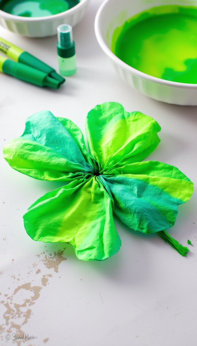 6. Coffee Filter Four-Leaf Clovers